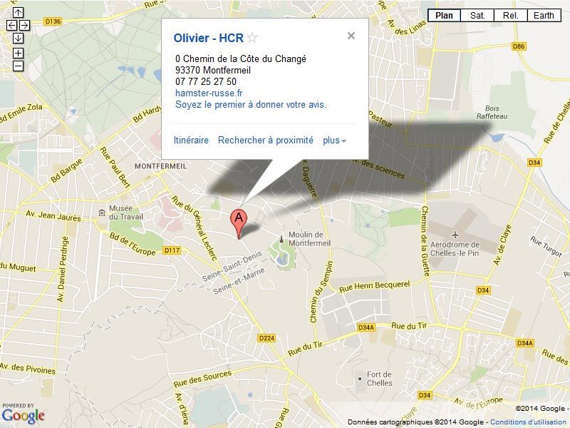 Adresse Olivier HCR : 0 chemin de la cote du change - 93370 Montfermeil